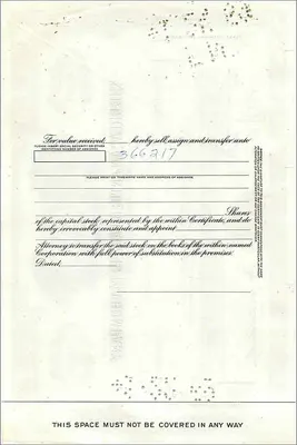 Certificate of 100 Shares of the Great Atlantic & Pacific Tea Company — publisher Morgan Guaranty Trust Company — Back