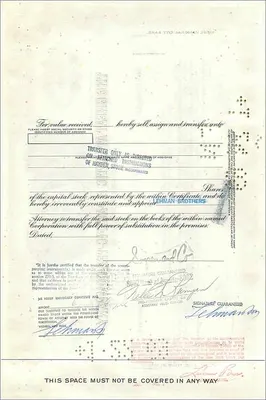 Aandeel van de Great Atlantic & Pacific Tea Company — 100 aandelen — uitgever Morgan Guaranty Trust Company — Achterkant