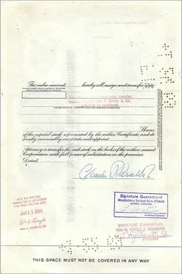 Aktie der Great Atlantic & Pacific Tea Company — 100 Aktien — Verlag: First National City Bank — Rückseite
