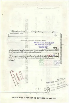 Acción de la Great Atlantic & Pacific Tea Company — 100 acciones — editor Morgan Guaranty Trust Company — Reverso