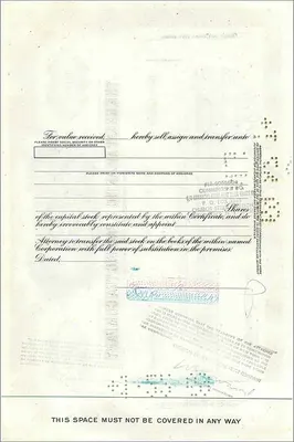 Aandeel van de Great Atlantic & Pacific Tea Company — 100 aandelen — uitgever First National City Bank — Achterkant
