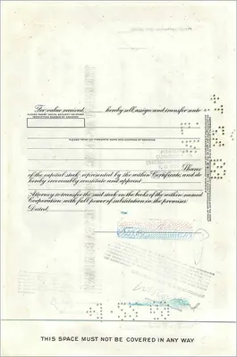 Share Certificate of the Great Atlantic & Pacific Tea Company — 100 shares — publisher Neuberger & Berman — Back
