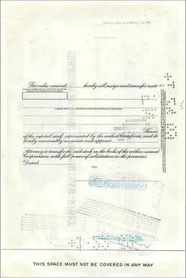 Ação da Great Atlantic & Pacific Tea Company — 100 ações — editor American Bank Note Company — Verso