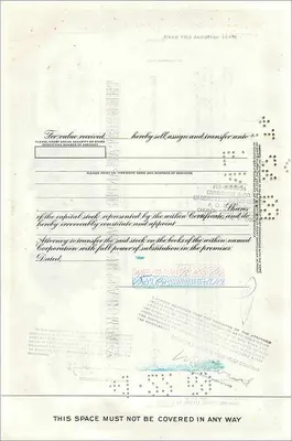 Aandeel van de Great Atlantic & Pacific Tea Company — 100 aandelen — uitgever Morgan Guaranty Trust Company — Achterkant