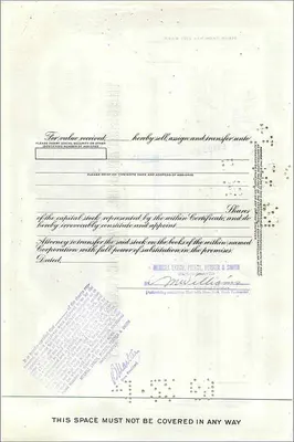 Aktie der Great Atlantic & Pacific Tea Company — 100 Aktien — Verlag Morgan Guaranty Trust Company — Rückseite