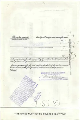 Acción de la Great Atlantic & Pacific Tea Company — 100 acciones — editor Morgan Guaranty Trust Company — Reverso