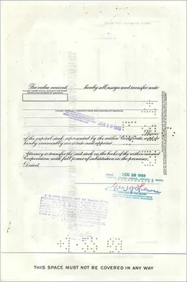 Certificate of 100 shares of the Great Atlantic & Pacific Tea Company — Merrill Lynch Pierce Fenner & Smith Incorporated — Back