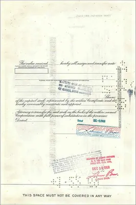Azione della Great Atlantic & Pacific Tea Company — Lehman Bros. — n° 304669 — Verso
