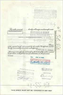 Aktienzertifikat von 100 Aktien der Great Atlantic & Pacific Tea Company — Verlag Morgan Guaranty Trust Company — Rückseite