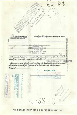 Action of the Great Atlantic & Pacific Tea Company — 100 shares — publisher: Morgan Guaranty Trust Company — Back