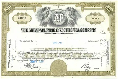 Hành động của Great Atlantic & Pacific Tea Company — 100 cổ phần — nhà xuất bản: First National City Bank