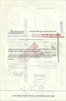 Great Atlantic & Pacific Tea Companyの株式 — 100株 — 発行者 First National City Bank — 裏面