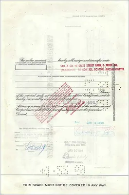 Certificado de 100 ações da Great Atlantic & Pacific Tea Company — editor American Bank Note Company, n° 362408 — Verso