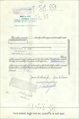 Certificato di azioni della Great Atlantic & Pacific Tea Company — serie 1, n° 0451575 — Verso