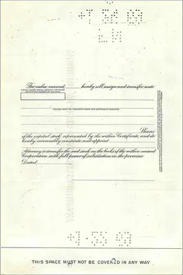Acción de la Great Atlantic & Pacific Tea Company — certificado de 1 acción — editor First National City Bank — Reverso