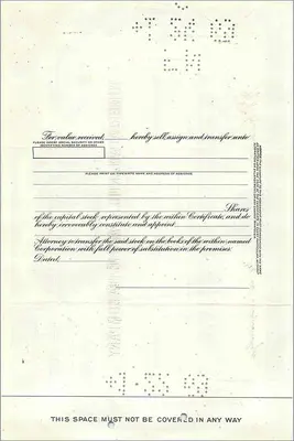 Action della Great Atlantic & Pacific Tea Company — Mrs Katherine Keller Bulette — n° 0386703 — Verso