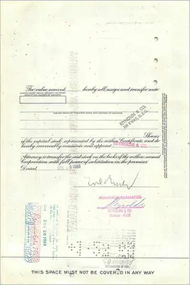 Action of the Great Atlantic & Pacific Tea Company — Sol Brody — n° 0451097 — Back