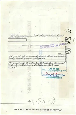 Action de la Great Atlantic & Pacific Tea Company — 50 actions — éditeur : First National City Bank — Verso