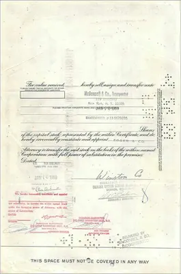 Certificate of the Great Atlantic & Pacific Tea Company — 50 shares — Publisher Morgan Guaranty Trust Company — Back