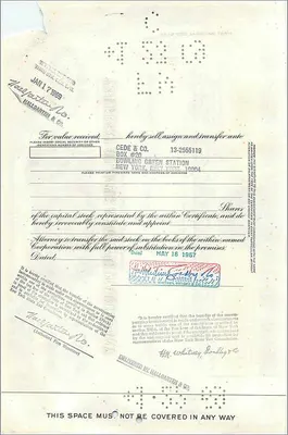Certificat d'actions de la Great Atlantic & Pacific Tea Company — H. N. Whitney Goadby & Co — 25 actions — daté 1925 — Verso