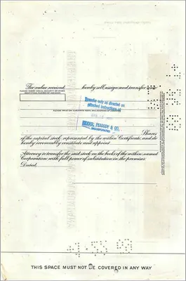 Certificat de 50 actions de la Great Atlantic & Pacific Tea Company — éditeur First National City Bank — Verso