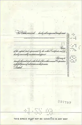 Certificate of shares of the Great Atlantic & Pacific Tea Company — Joseph Alexander Dillmann — no. 0216779 — Back