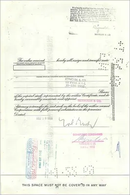Certificado da Great Atlantic & Pacific Tea Company — 3 ações — editor First National City Bank — Verso