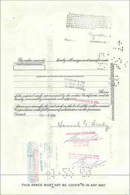 Certificaat van de Great Atlantic & Pacific Tea Company — 2 aandelen — uitgever First National City Bank — Achterkant
