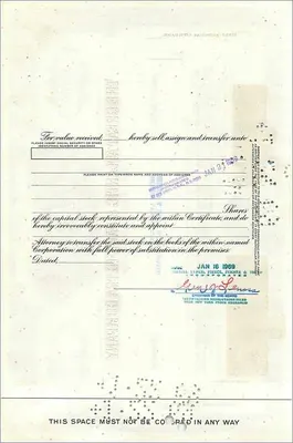 Action de la Great Atlantic & Pacific Tea Company — certificat de 80 actions — éditeur Morgan Guaranty Trust Company — Verso