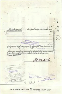 Certificado de 50 acciones de la Great Atlantic & Pacific Tea Company — editor Morgan Guaranty Trust Company — Reverso