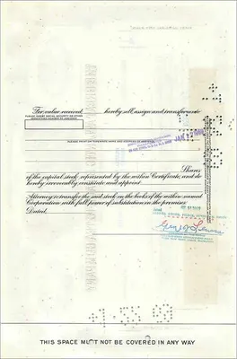 Action de la Great Atlantic & Pacific Tea Company — certificat de 1 action — éditeur Morgan Guaranty Trust Company — Verso