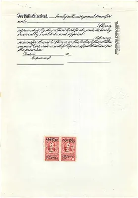 Certificado de ações de John Blair & Company — Delaware — n° A-31 — Verso