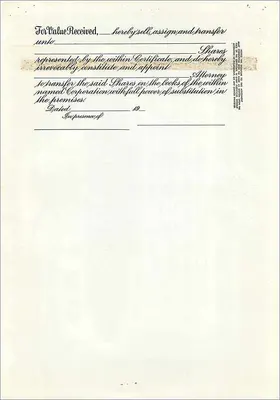 Certificado de acciones de John Blair & Company — Delaware — n° A-44 — Reverso