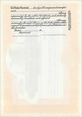 Certificato di azioni preferenziali di John Blair & Company — Delaware — Verso