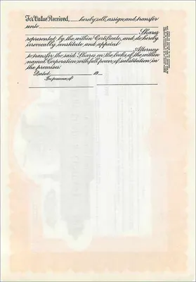Accionista de John Blair & Company — certificado de preferencia — Corporation Supply Co. (Canadá) — Reverso