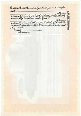 Certificado de acciones de la sociedad John Blair & Company — editor CORPORATE SUPPLY CO. CHICAGO — Reverso