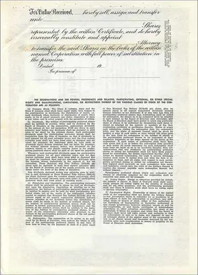 John Blair & Company — Acción de la clase B — editor Dwight & M. H. Jackson, Chicago, IL — Reverso