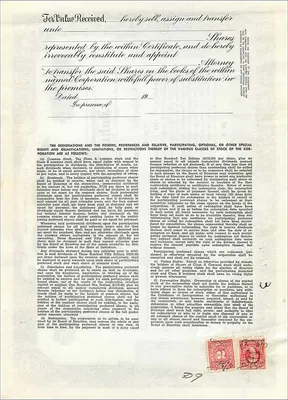 Acción de la sociedad John Blair & Company — Clase B — editor Dwight & M.H. Jackson, Chicago — Reverso