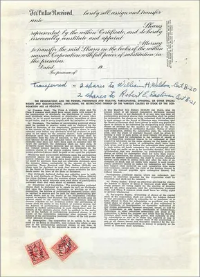 John Blair & Company — Ação da classe B — editor Dwight & M. H. Jackson, Chicago — Verso