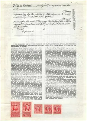John Blair & Company — Acción clase B — Editor Dwight & M. T. Jackson, Chicago, IL — Reverso