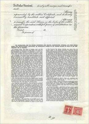 Acción de la sociedad John Blair & Company — Class B Common Stock — N°12 — Reverso