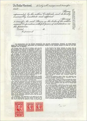 Ação da empresa John Blair & Company — Ação comum da classe B — N°22 — Verso