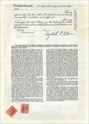John Blair & Company — Acción clase B — editor Dwight & M. H. Jackson, Chicago, IL — Reverso