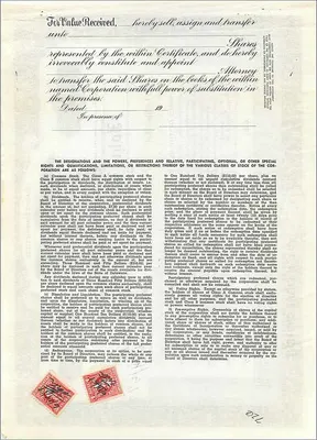 Azione della società John Blair & Company — Azione classe B — Édit. Dwight & M. H. Jackson, Chicago, IL — Verso