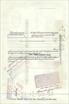 Action de la Great Atlantic & Pacific Tea Company — certificat d'actions — éditeur Morgan Guaranty Trust Company — Verso