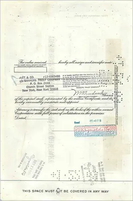 Certificat d'actions de la Great Atlantic & Pacific Tea Company — Reynolds & Co — n° 0519358 — Verso