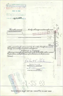 Action de la Great Atlantic & Pacific Tea Company — Robert L. Garber — n° 0346157 — Verso