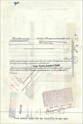 Great Atlantic & Pacific Tea Company'nin Eylemi — 1 hisse sertifikası — Amerikan Bank Note Company editörü — Arka yüz