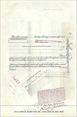 Certificat de parts de la Great Atlantic & Pacific Tea Company — Paine Webber Jackson & Curtis — n° 0526949 — Verso