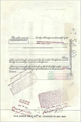 Azione della Great Atlantic & Pacific Tea Company — certificato di 42 azioni — editore First National City Bank — Verso